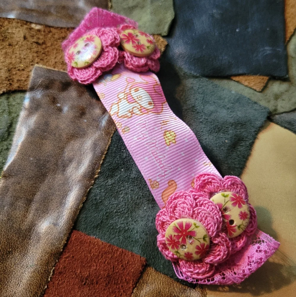 Kawaii Hello Kitty, My Melody Ribbon Barrette! Handmade!